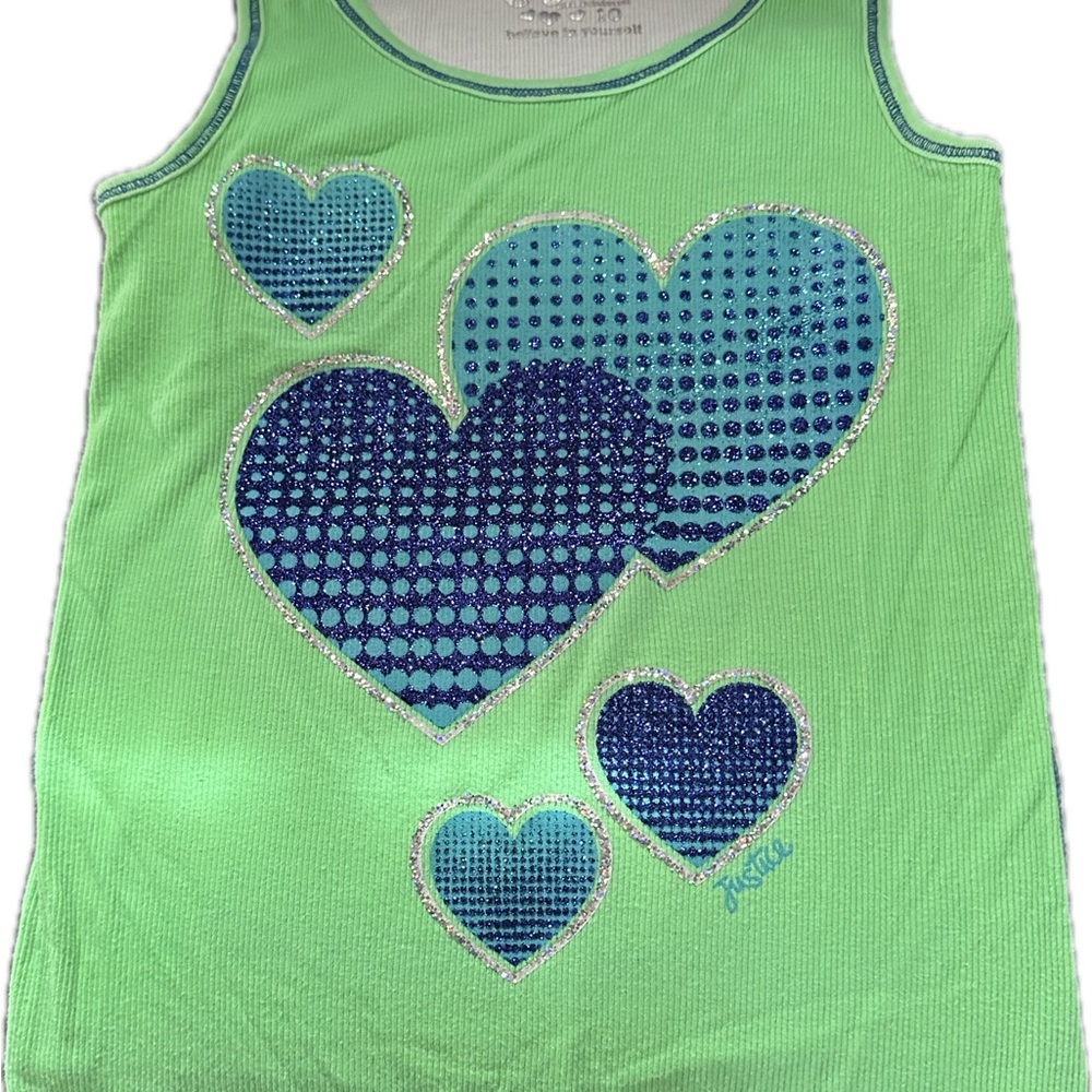 Justice 2 Tank tops bundle ποΈGraphic Heart Tank Top πππ - Picture 2 of 7